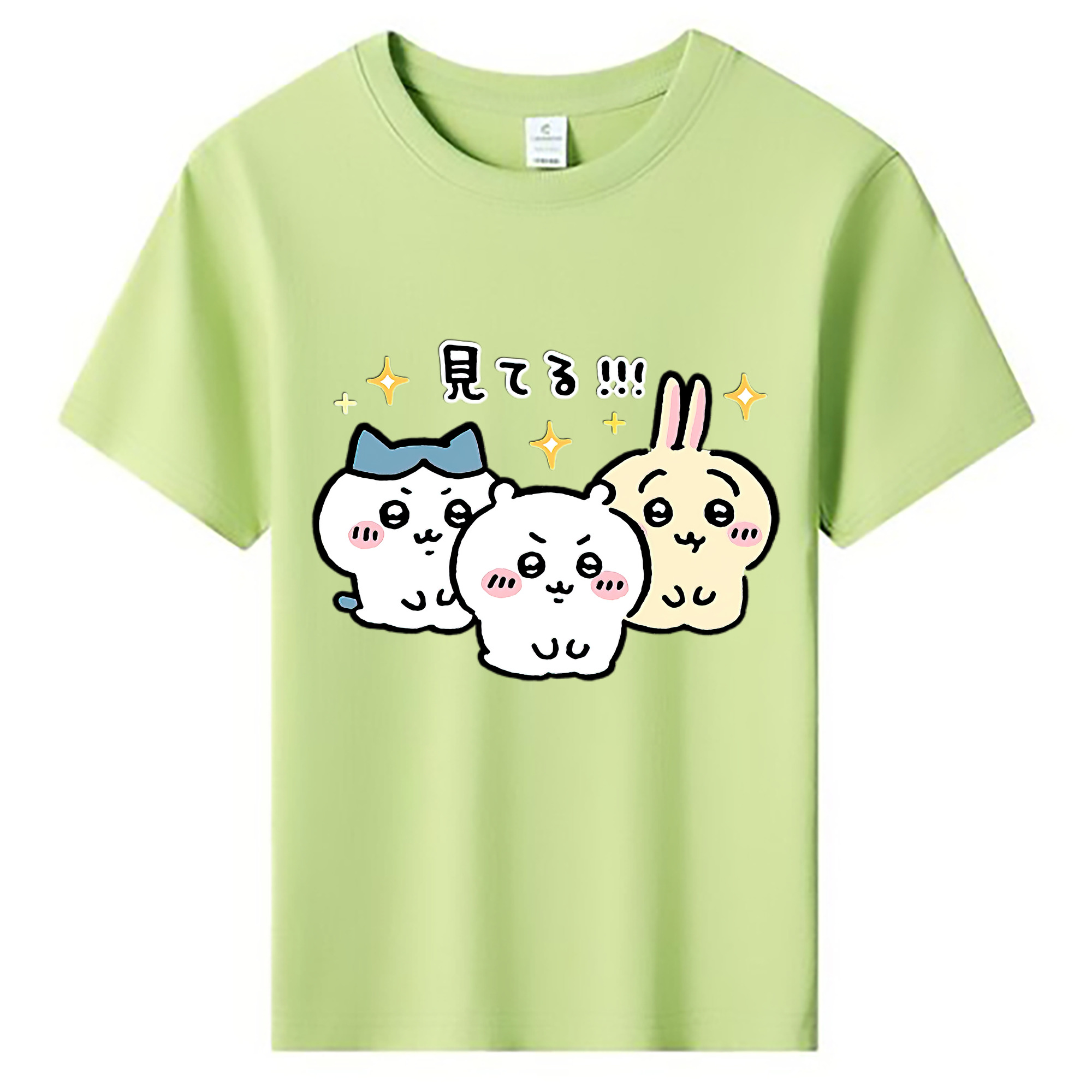 （画像用） ちいかわ ハチワレ Chii-kawa hachiware 綿100％キッズTシャツ（フロントプリント）